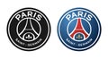 Paris Sain-Germain football or soccer club logo. One of the top UEFA clubs, PSG or Paris Sain-Germain football team insignia.